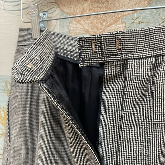 Evan Picone VTG 2 Piece Wool Black White Plaid Blazer Skirt Velvet Office Set - Picture 9 of 17